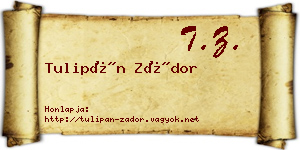 Tulipán Zádor névjegykártya